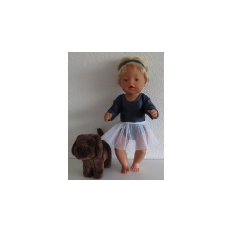 balletpakje donker blauw bloemen baby born 43cm