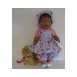 uitgebreide set blauw met hartjes baby born 43cm