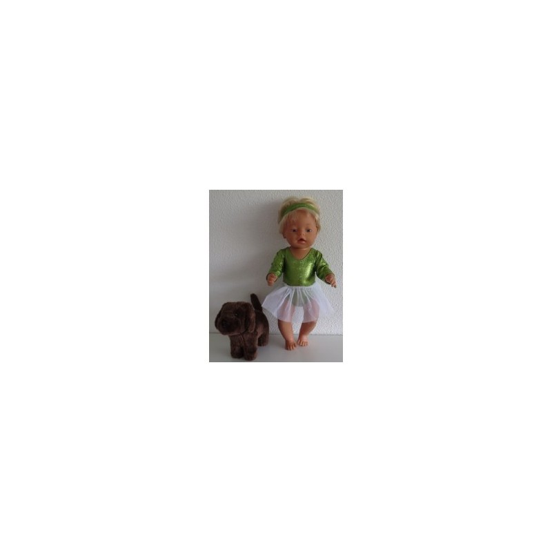 balletpakje licht groen slangen print baby born 43cm