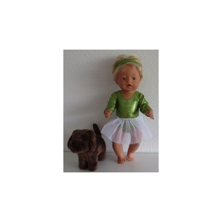 balletpakje licht groen slangen print baby born 43cm