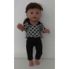 balletpakje zwart hartjes baby born 43cm