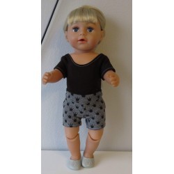 balletpakje zwart met kroontjes baby born 43cm