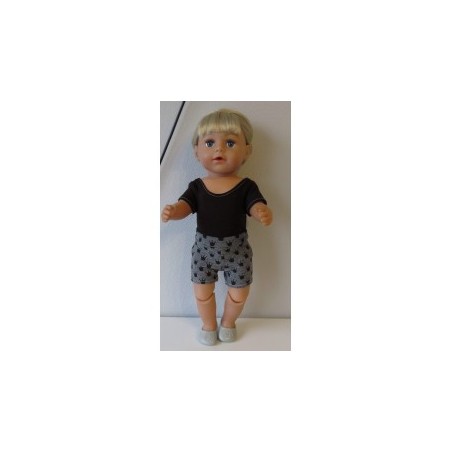balletpakje zwart met kroontjes baby born 43cm