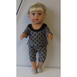 balletpakje zwart met kroontjes baby born 43cm