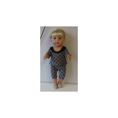 balletpakje zwart met kroontjes baby born 43cm