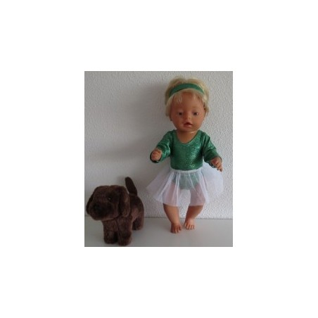 balletpakje groen slangen print baby born 43cm