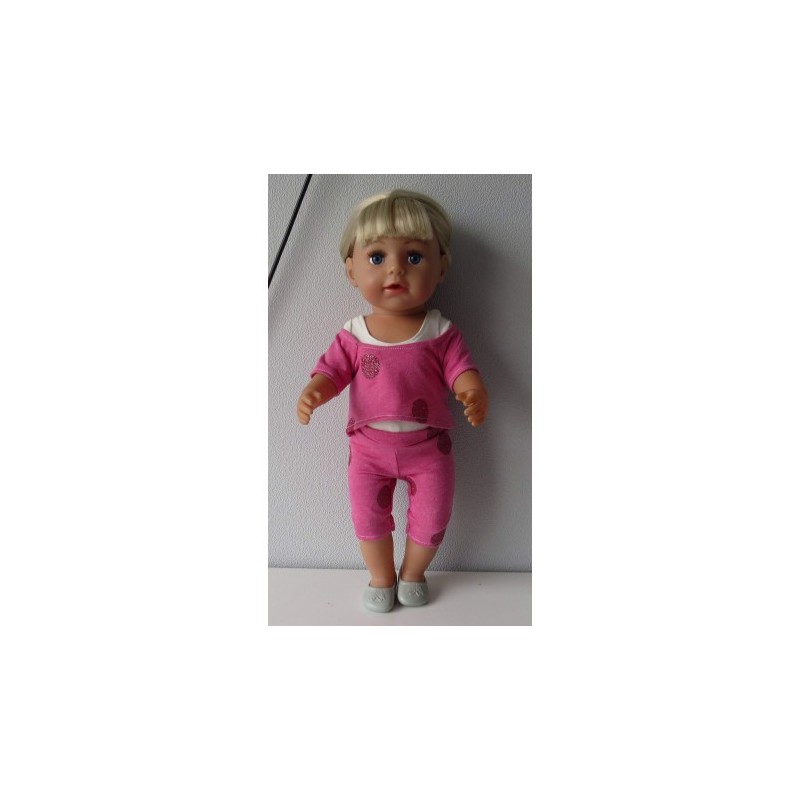 balletpakje hard roze polka dots baby born 43cm