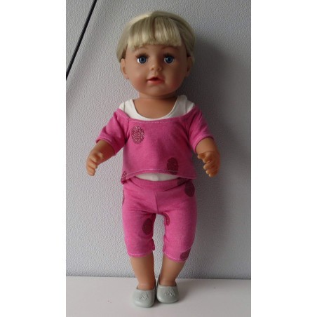 balletpakje hard roze polka dots baby born 43cm