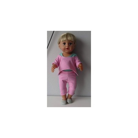 balletpakje roze met groen baby born 43cm