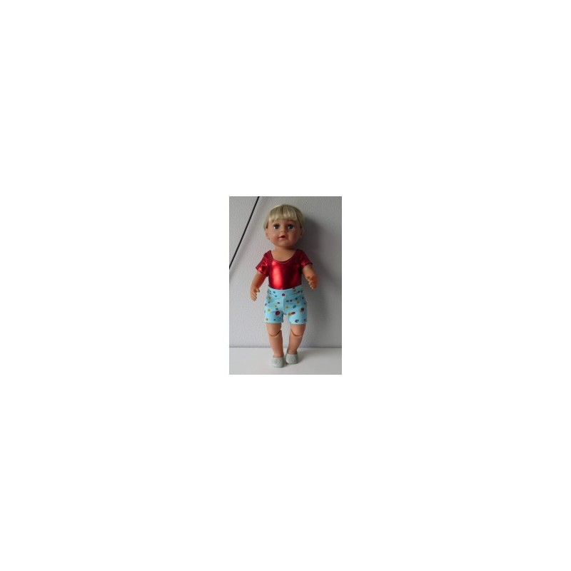 balletpakje rood glimmend baby born 43cm