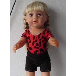 balletpakje rood met zwart baby born 43cm