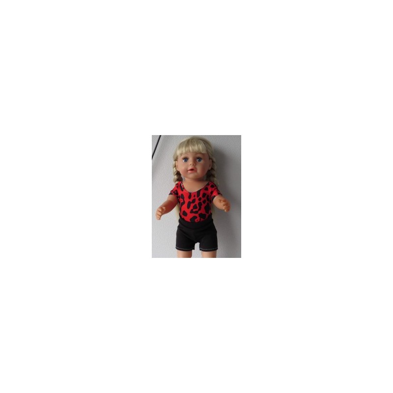 balletpakje rood met zwart baby born 43cm