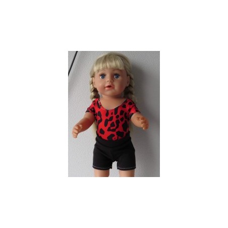 balletpakje rood met zwart baby born 43cm