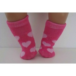 sokjes hard roze met roze hartjes baby born 43cm