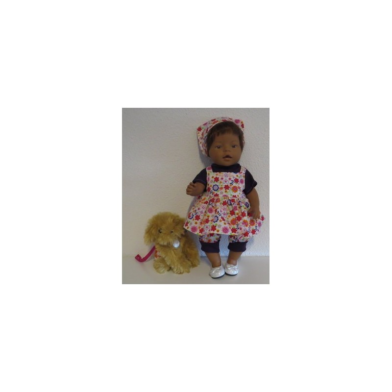 uitgebreide set oranje bloemen baby born 43cm