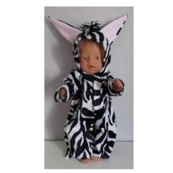 dierenpak zeebra baby born 43cm