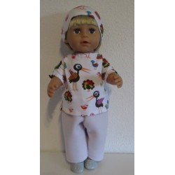 complete set lila met vogels wit baby born 43cm