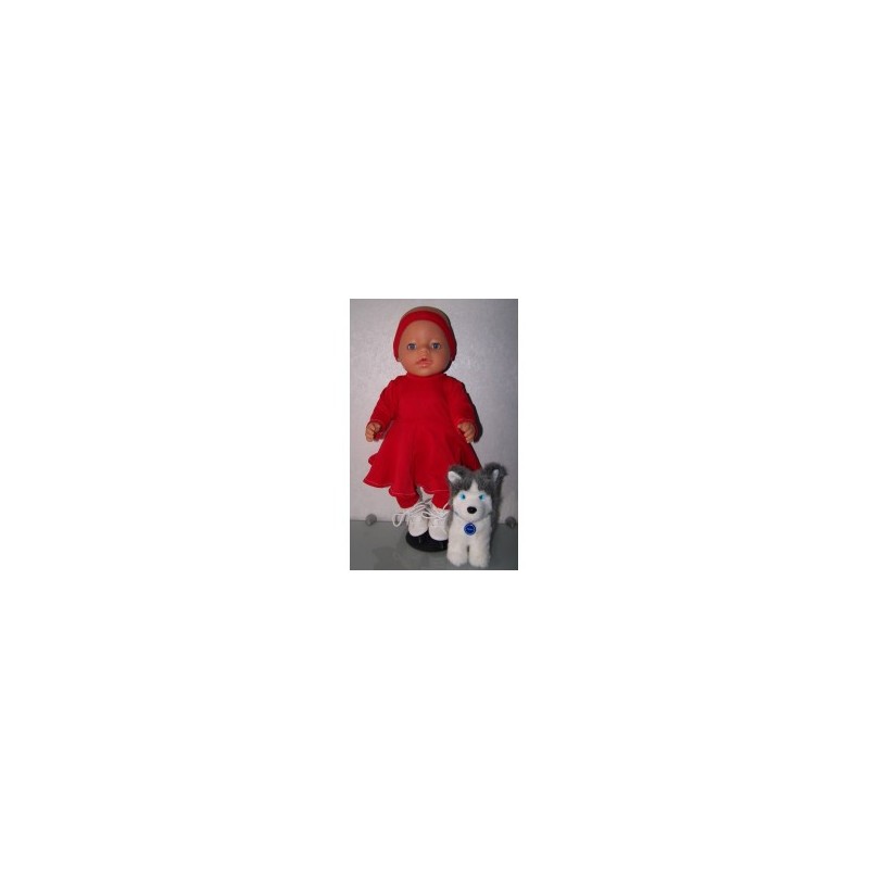 schaatspak rood baby born 43cm