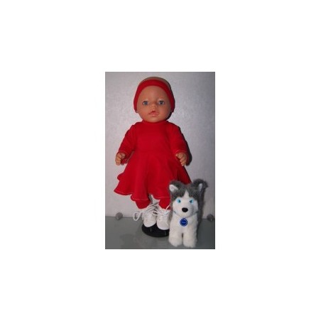 schaatspak rood baby born 43cm
