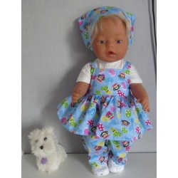 uitgebreide set blauw apen baby born 43cm