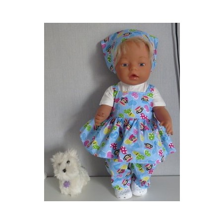 uitgebreide set blauw apen baby born 43cm