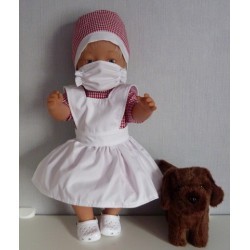 zuster setje rood baby born 43cm