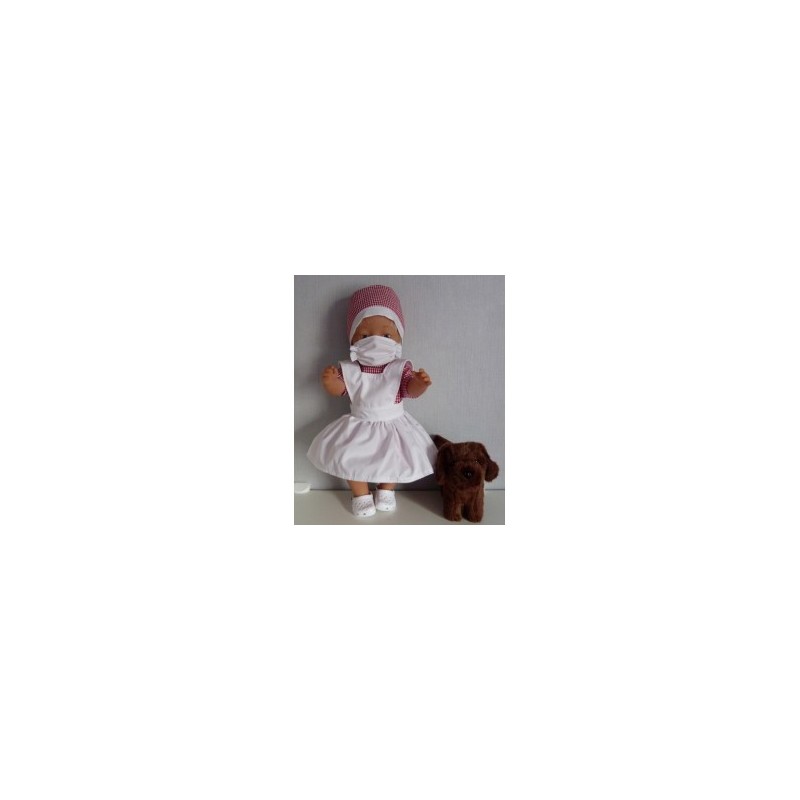 zuster setje rood baby born 43cm