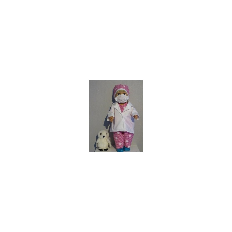 dokters set roze geruit baby born 43cm
