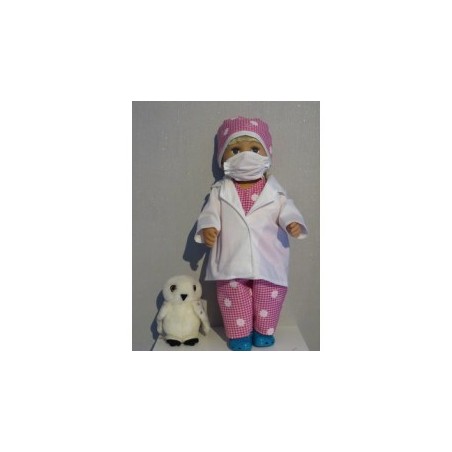 dokters set roze geruit baby born 43cm