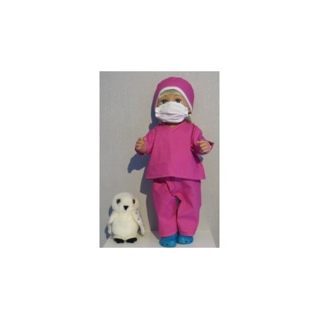 dokters set hard roze baby born 43cm