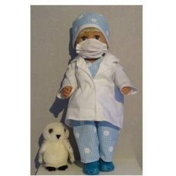 dokters set blauw geruit baby born 43cm