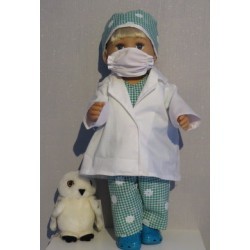 dokters set groen geruit baby born 43cm
