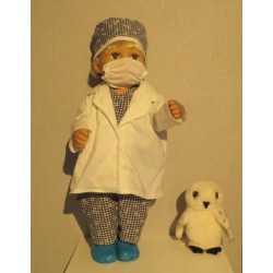 dokters set donker blauw geruit baby born 43cm