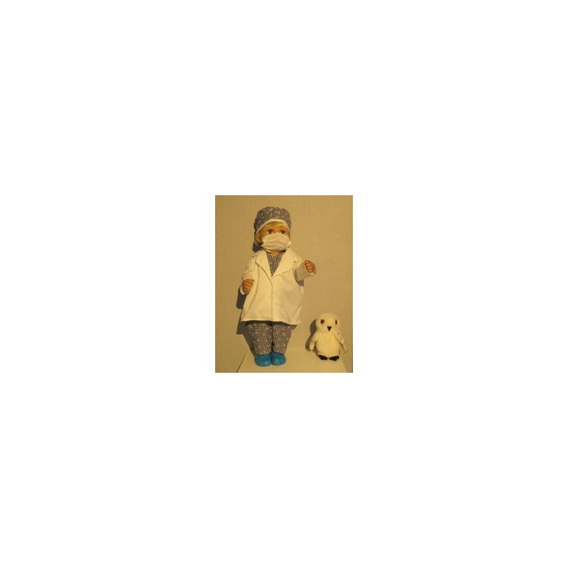 dokters set donker blauw geruit baby born 43cm