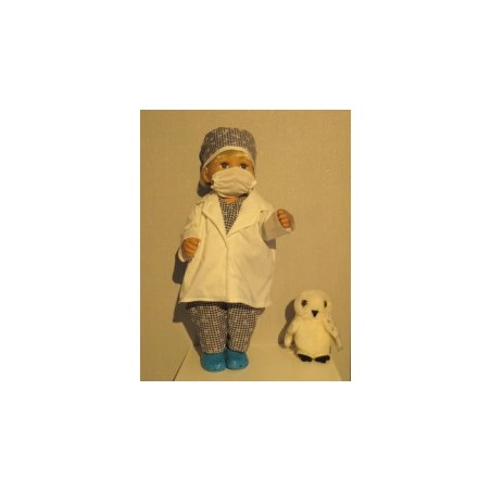 dokters set donker blauw geruit baby born 43cm