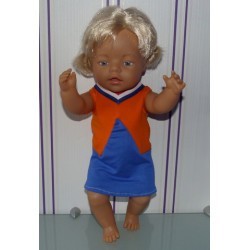 voetbal jurk baby born 43cm