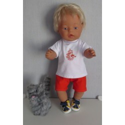 supporters setje wit met oranje  baby born 43cm