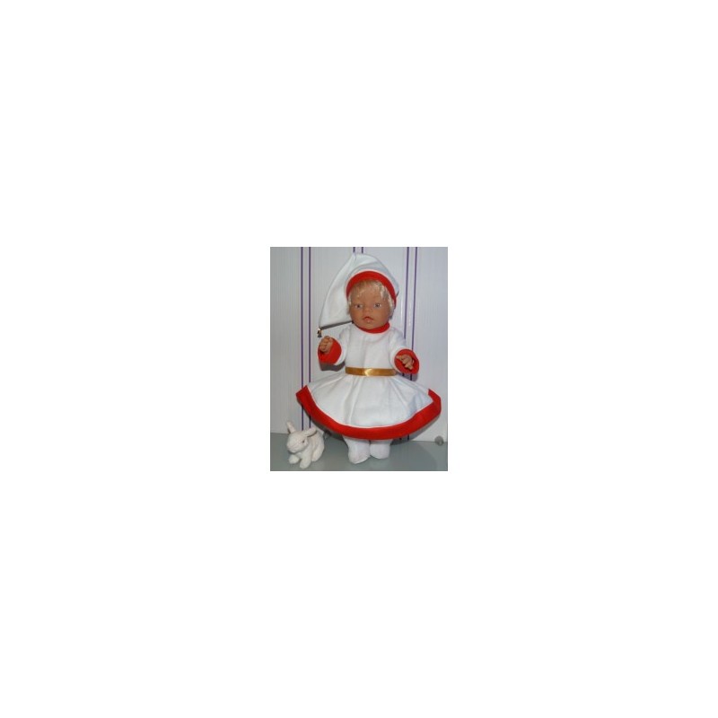 kerstvrouwjurk wit  baby born 43cm