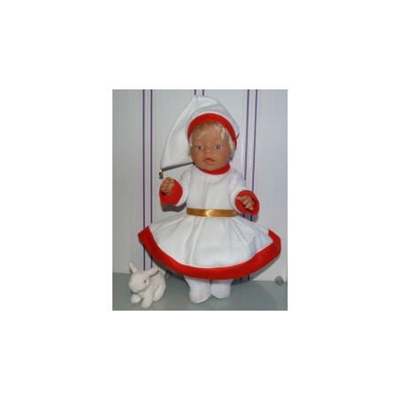 kerstvrouwjurk wit  baby born 43cm