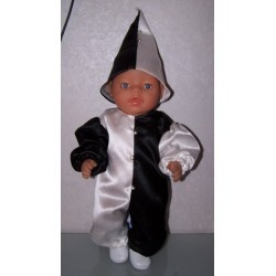 clownspak zwart met wit baby born 43cm