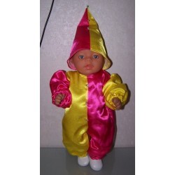 clownspak geel met hard roze baby born 43cm
