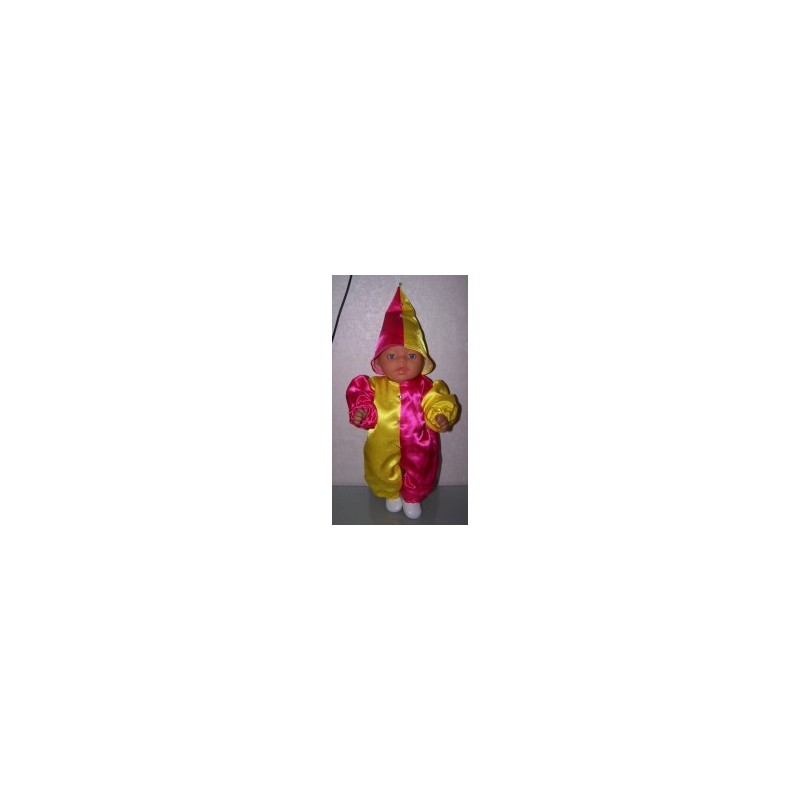 clownspak geel met hard roze baby born 43cm