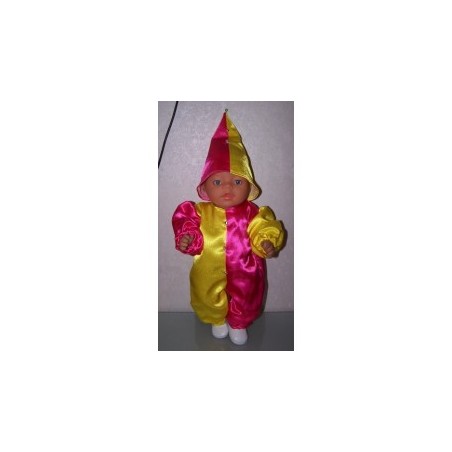 clownspak geel met hard roze baby born 43cm