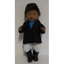 paardrijd set met blauw baby born 43cm
