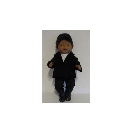 paardrijd set zwart baby born 43cm