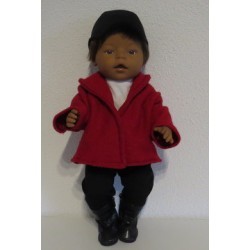 paardrijd set rode jas baby born 43cm