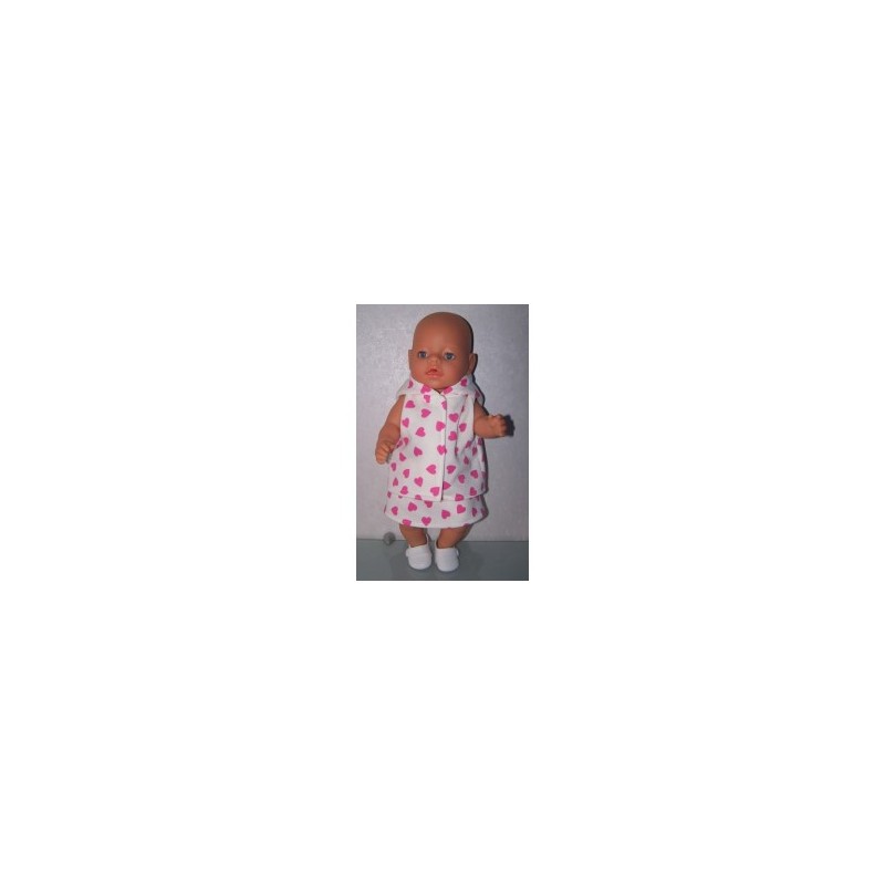 joggingspak hard roze hartjes baby born 43cm