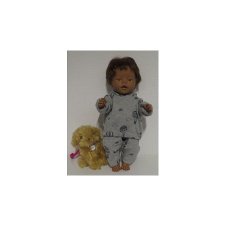 joggingspak grijs luchtballonen baby born 43cm