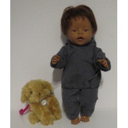 joggingspak grijs baby born 43cm