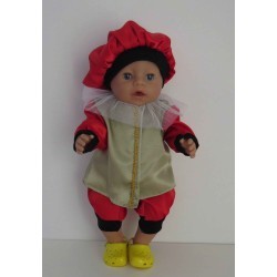 pietpak goud met rood baby born 43cm